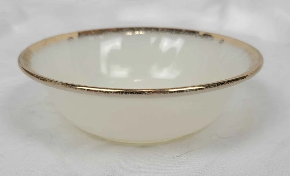 Vintage Oven Fire-King Ware White Porcelain Shallow Bowl